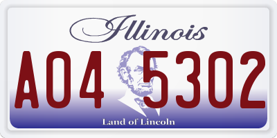IL license plate A045302