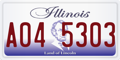 IL license plate A045303