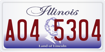 IL license plate A045304