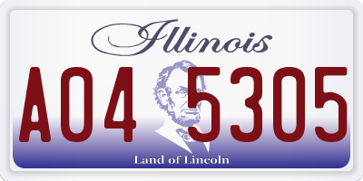 IL license plate A045305