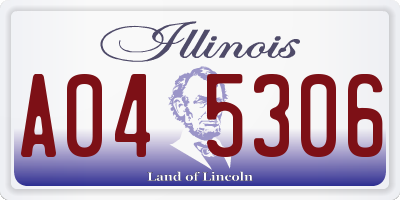 IL license plate A045306