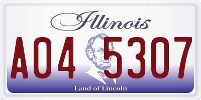 IL license plate A045307