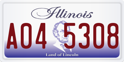 IL license plate A045308