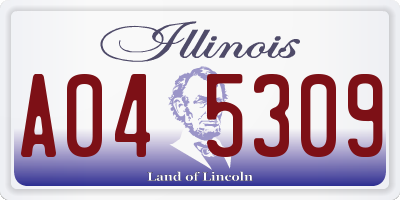 IL license plate A045309