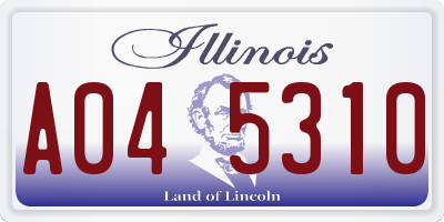 IL license plate A045310