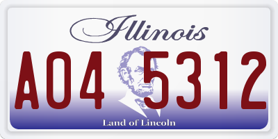 IL license plate A045312