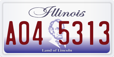 IL license plate A045313