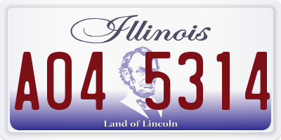 IL license plate A045314