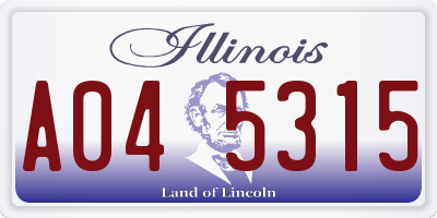 IL license plate A045315