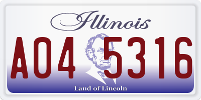 IL license plate A045316
