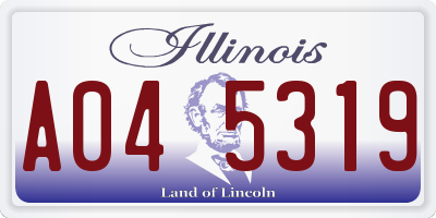 IL license plate A045319