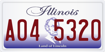 IL license plate A045320