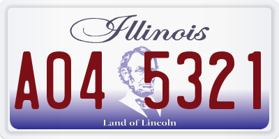 IL license plate A045321
