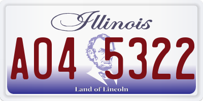 IL license plate A045322