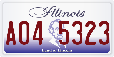 IL license plate A045323