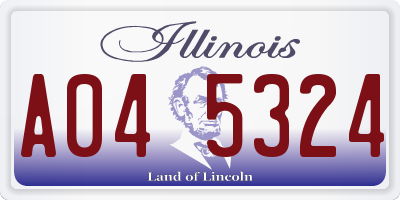 IL license plate A045324