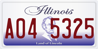 IL license plate A045325