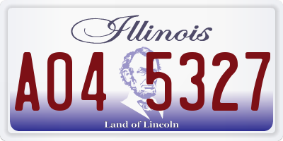 IL license plate A045327