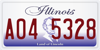 IL license plate A045328