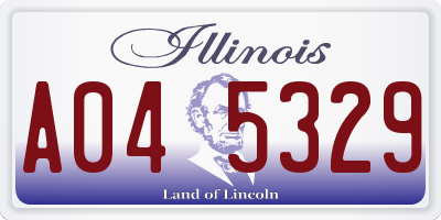 IL license plate A045329