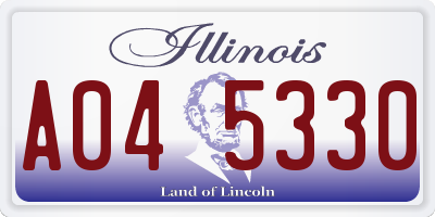 IL license plate A045330