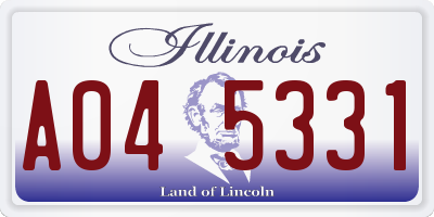 IL license plate A045331