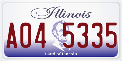 IL license plate A045335