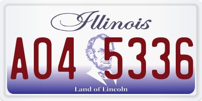 IL license plate A045336