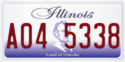 IL license plate A045338