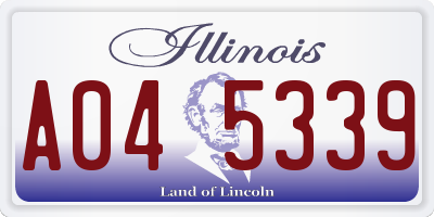 IL license plate A045339