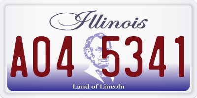 IL license plate A045341