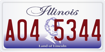 IL license plate A045344
