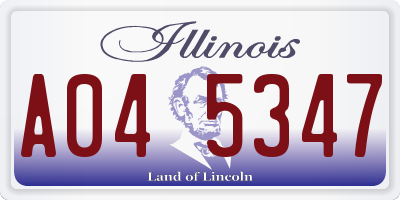 IL license plate A045347