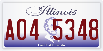 IL license plate A045348