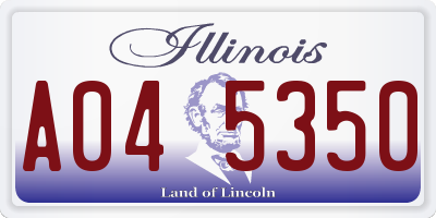 IL license plate A045350