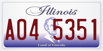 IL license plate A045351