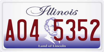 IL license plate A045352