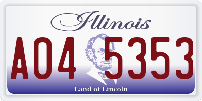 IL license plate A045353