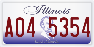 IL license plate A045354