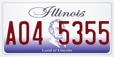 IL license plate A045355