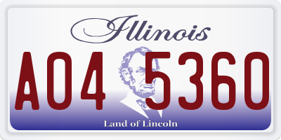 IL license plate A045360