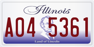 IL license plate A045361