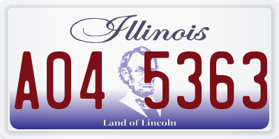 IL license plate A045363