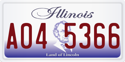 IL license plate A045366