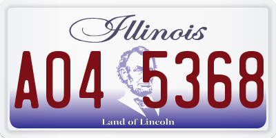 IL license plate A045368