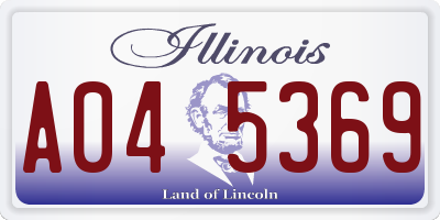 IL license plate A045369
