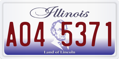 IL license plate A045371