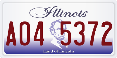 IL license plate A045372
