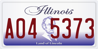 IL license plate A045373