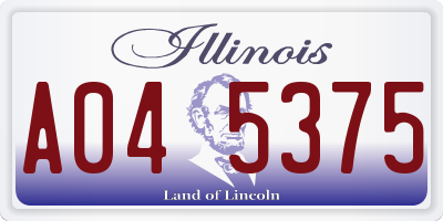 IL license plate A045375
